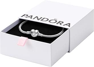 PANDORA Moments Heart Clasp Snake Chain Bracelet - Compatible Moments Charms - Gift for Her - Sterling Silver - With Gift Box