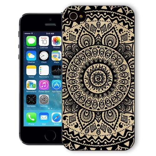 ChiChiC Iphone se Case, iphone 5 5s case, Iphone5 Iphone5s covers, plastic cases back cover skin protector,geometric black mandala