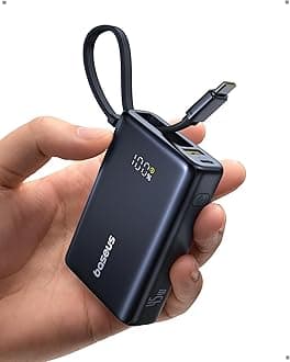 Baseus 10,000mAh Fast Charging Power Bank, 45W USB-C Cable, LED Display, 45W PD, 22.5W QC 3.0, for iPhone 16, Samsung S24, iPad Pro, MacBook Air/Pro, Dell XPS 13, Lenovo T14 & more