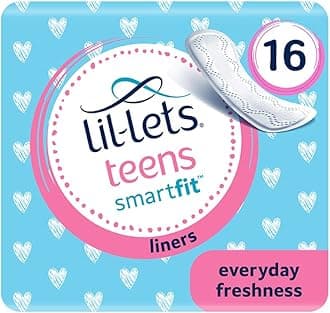 Lil-Lets Teens Liners X 16, Petite and Slim Pantyliners for Girls and Teenagers, Unscented, for Very Light Flow, Breathable Panty Liners, First Periods, Vegan Friendly, Pack of 1, of 16 Pant Liners