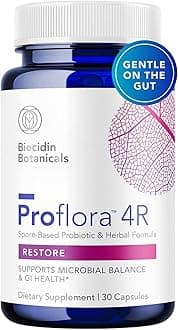 - Biocidin Proflora 4R Spore Probiotic - Digestive Health Probiotics for Women & Men - Clinically Researched Bacillus Strains & Organic Aloe, Marshmallow Root for Gut Support (30 Vegan Capsules)