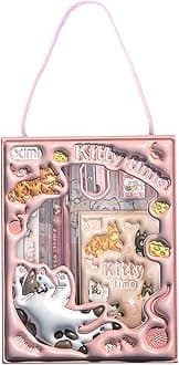 PRIME DEALS Kids Kiity Time Stationary Kit for Girls Pencil Pen Book Eraser Sharpener - Stationary Kit Set for Girls/Birthday Gift (Kitty Time 6 Pcs), Pink