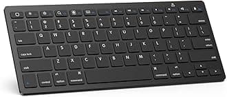 Omoton Ultra-Slim Bluetooth Keyboard Compatible with New iPad 9.7 2018, iPad 2017, iPad Pro, iPad Air 2/Air, iPad Mini 4/3/2/1, iPad 4/3/ 2 and Other Bluetooth Enabled Devices, Black