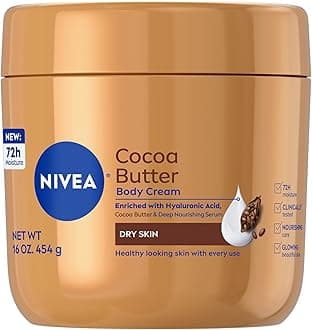Cocoa Butter Body Cream with Deep Nourishing Serum, Cocoa Butter Cream for Dry Skin, 16 Ounce Jar