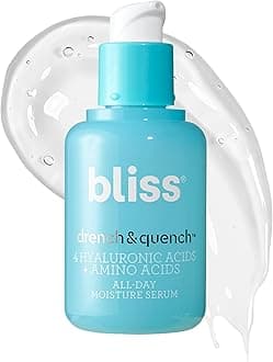 Hyaluronic Acid Drench & Quench Facial Serum – Hydrating Serum for Dry, Sensitive Skin - Lightweight Gel Formula for Deep Hydration & Plump Skin - Clean, Cruelty-Free - 1 Fl Oz
