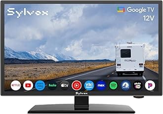 Smart RV TV, 19" 12 Volt TVs for RV Camper DC/AC Powered HDTV, Compatible with Google OS, Support Download APPs, Google Assistant, Bluetooth WiFi, 9-32V Wide Voltage Protection