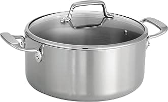 Tramontina Tri-Ply Clad Stainless Steel 5-Quart Dutch Oven Pot with Glass Lid, Induction-Ready, Dishwasher-Safe, NSF-Certified