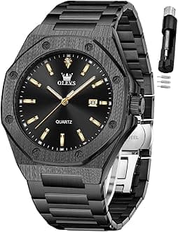 Watches for Men Stainless Steel Business Dress Large Easy to Read Analog Watch Waterproof Luminous Casual Luxury Men Watch