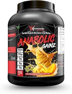 Transformium Nutrition Anabolic Gainz: Enhanced Muscle Builder and Mass Gainer (2.72 KG, Alfanso Icecream)