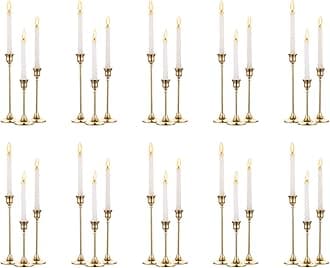 Nuptio Candlestick Candle Holders 30 Pcs Candle Stick Holder Gold Taper Candle Holder Candle Stand for Wedding Party Thanksgiving Halloween Birthday Mantel Baby Shower Table Centerpieces Decor