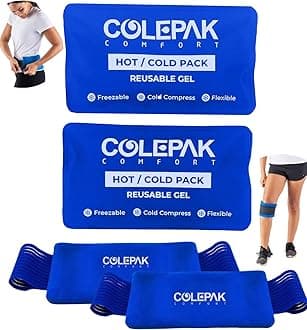 Ice Packs for Injuries - 2 Reusable Hot Cold Gel Pack & 1 Wrap Pouch - Adjustable Velcro Straps