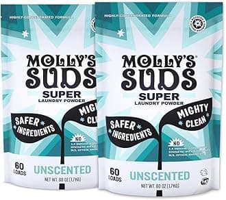 Unscented Super Powder Detergent | Extra Strength Laundry Soap, Stain Fighting | Sensitive Skin | Simple, Effective Ingredients | 120 Loads Total (2 Pack)