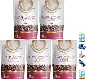 BCoffee Cappuccino B Coffee 10 Sachets/Pack(150g) Mixed Powder Roasted Delicious Intense Fruit Snack Good Shape Set 5 B975 By Thaigiftshop [Get Free Tomato Facial Mask]