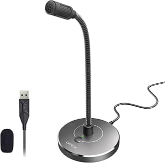 CMTECK USB Computer Microphone G009, Noise-Cancelling Recording Desktop Mic for PC/Laptop for Online Chatting, Home Studio, Podcasting, Gaming, Skype, YouTube with Mute Function(Windows/Mac) (Gray)