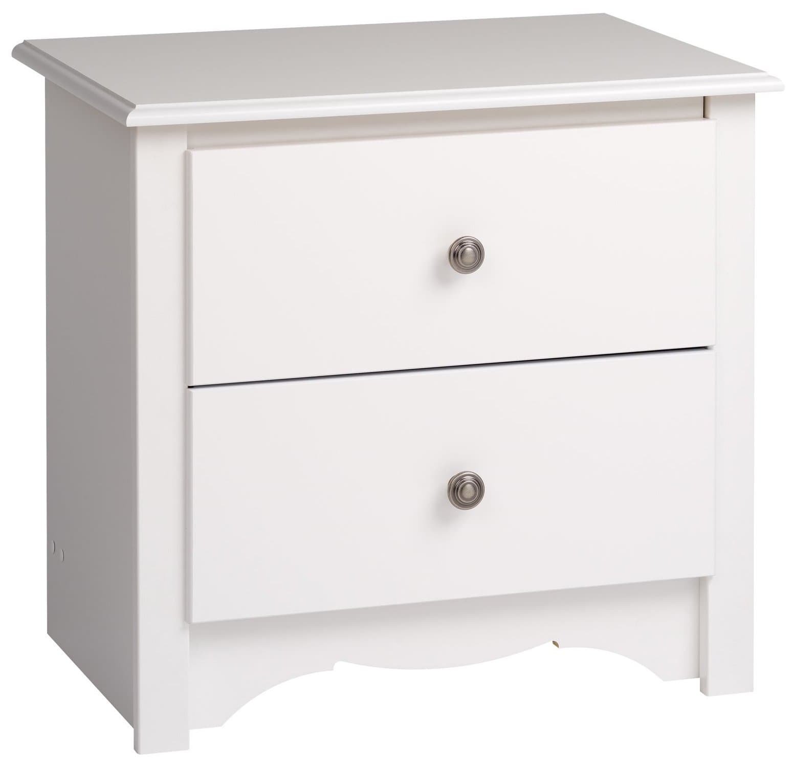 Prepac WDC-2422 Monterey 2 Drawer Nightstand, Regular, White