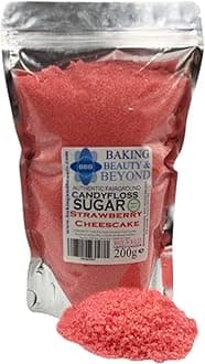 – Baking Beauty and Beyond Premium Candy Floss Sugar 200g - Strawberry- Cheesecake Flavour