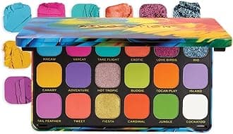 Makeup Revolution Forever Flawless Bird of Paradise Eyeshadow Palette | 18 Vibrant Tropical Shades in Mattes & Metallics | Bold Pigment, Easy Blend | Long-Lasting Glam