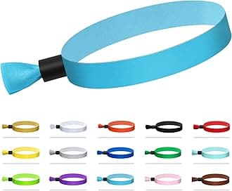 100 Pcs Cloth Wristband - Lightweight Disposable Wristbands for Concerts and Parties (Water Blue)
