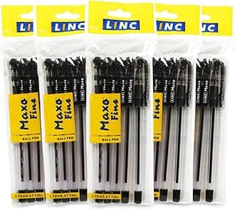 Maxo Fine 0.7 mm Ball Pen | Black Ink | Pack of 25