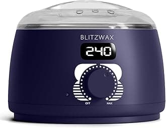 BLITZWAX Single Waxing Pot, Hard Wax Warmer for Face, Legs, Bikini, Brazilian and Body, for 16 oz, At Home Hair Removal Kit, for Men, Beginner Friendly, Quick Heating, Precise Temperature Control