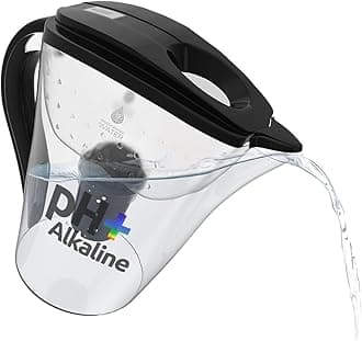 pH Restore Alkaline Water Filter Jug with Our Long-Life PH001 Filter – Alkaline Water Filter Purifier – Water Filtration Pitcher System – High pH Alkaline Water Machine, 118oz, 3.5L(Black)