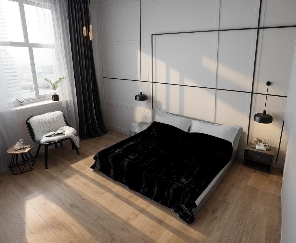 Black Blanket King Size Korean Mink Thick Soft Plush Blankets Cobijas Fleece Throw
