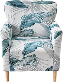 CRFATOP Printed Stretch Chair Slipcovers with Arms for Living Room 1 Piece Accent Chair Covers Soft Banquet Chair Covers Saucer Armchair Furniture Protector Office Reception Reading Sofa,A17