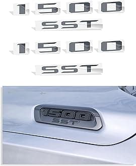 1500 SST Hood Emblem Overlay Decal Stickers - 2025 Ram 1500 Bighorn, Laramie and Warlock w/3.0 I6 Hurricane (Color: Reflective Light Black)