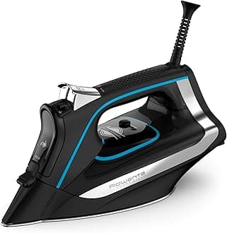 Rowenta DW3261 1725-Watt Advanced No Setting No Burning Steam Iron Stainless Steel Soleplate, 380-Hole, Black