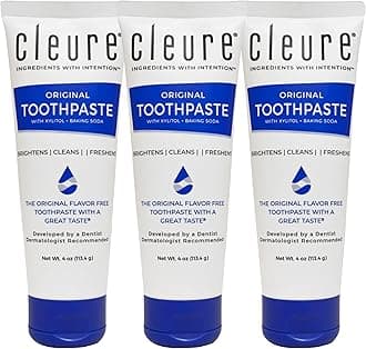Toothpaste Flavor Free with A Great Taste, Fluoride, Gluten, SLS Free, 4 Oz (Pack of 3)