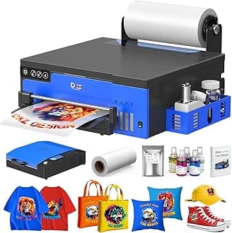 DXZ A4 XP600 DTF Printer Max 500mm/s High Speed Printing 2026 New Version with White Ink System 2880 DPI for Diversed Fabrics,2-Year Ink Included