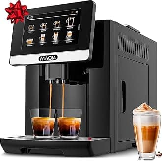 Zulay Magia Super Automatic Coffee Espresso Machine - Durable Automatic Espresso Machine With Grinder - Espresso Coffee Maker With Easy To Use 7” Touch Screen, 20 Coffee Recipes, 10 User Profiles