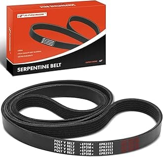 A-Premium 100.54 In Serpentine Belt Compatible with Ford, Jeep, Chevy, GMC, Lincoln, Dodge, Isuzu, Land Rover, Saab, Mercury & Kia Cars - F-250 Super Duty, Taurus, E-150 Econoline, Compass, Patriot