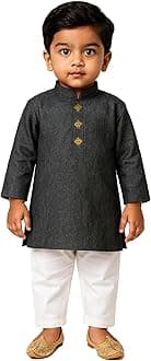 JBN Creation Boys Pure Cotton Kurta Pyjama Set - Ethnic Elegance for Festivals | Comfortable Traditional Pure south handloom cotton kurta pyjama for Kids