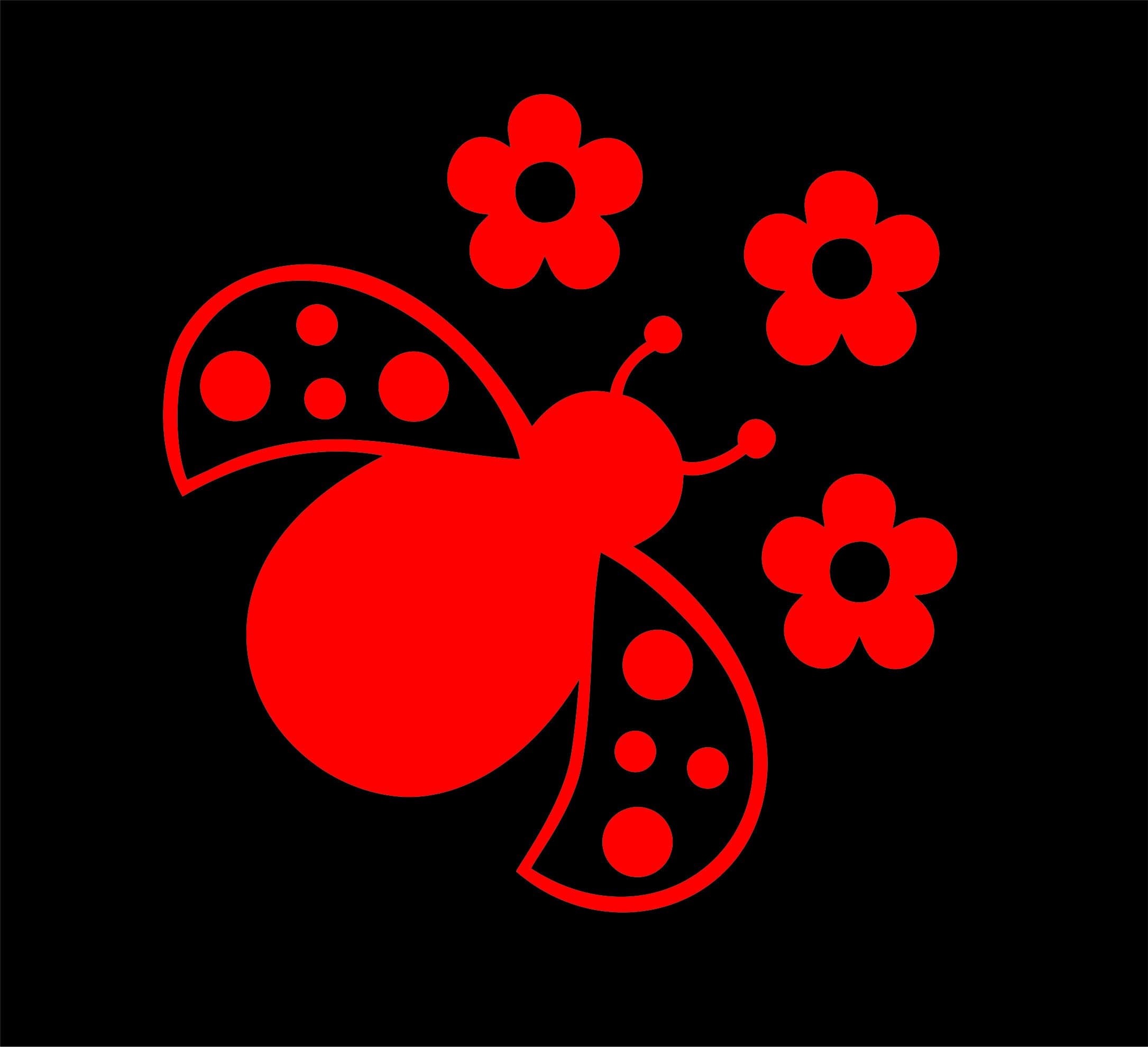 LU COCO CREATIONS LADYBUG DESIGN #3-5" WIDE (COLOR RED) CUTE/DARLING FOR CARS,TRUCKS,WINDOWS,LAPTOPS AND MORE