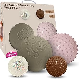 Edushape Sensory Balls Mega Pack Boho Chic - 4 Pack of 2 Sets, 4 Pieces Each, 18 cm