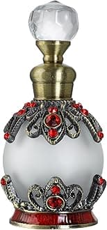YU FENG Decorative Glass Perfume Bottle Empty Refillable Rhinestones Jeweled Vintage Crystal Perfume Vial Scent Bottles for Women Girls(15ml)
