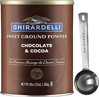 Chocolate Company Sweet Ground Chocolate & Cocoa Gourmet Powder 3 lbs with Ghirardelli Stamped Barista Spoon
