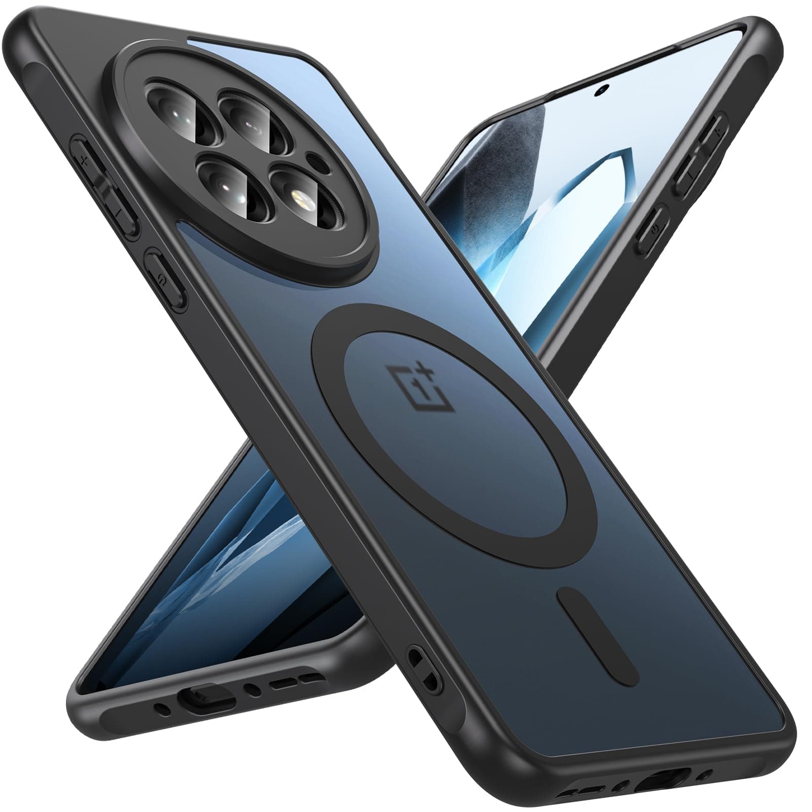 Magnetic for OnePlus 13 Case [Compatible with MagSafe] Translucent Matte Shockproof Slim Fit Military Grade Drop Proof Protection Anti-Fingerprint Cover Phone Case for OnePlus 13 5G 2025(Black)