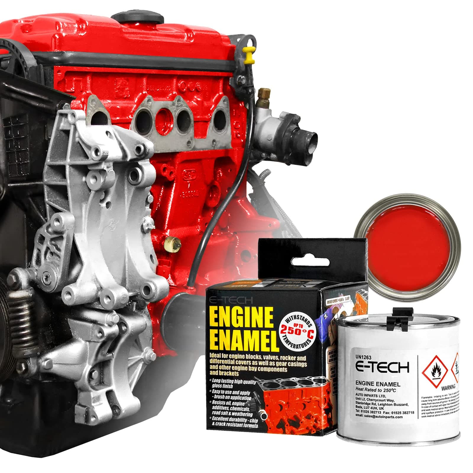 E-TECH EE03-R RED-Car/Bike Engine Enamel Paint-250ml