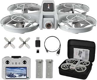 Drones for Adults with Camera 2K, Upgraded 4.5inch LCD RC Screen Remote Control, Brushless Motor Smart FPV Quadcopter for Kids Beginners, Auto Hovering, 3D Flips, Headless Mode, Follow Me, 2 Batteries, 30 Mins Flight Time, Great Gift Toy for Boys and Girls