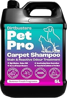 Pet Pro Carpet Cleaner Shampoo Solution (5L) Deep Cleaning Stain Remover With Odour Neutraliser To Remove Dog & Cat Urine, Makes 500L Of Carpet Cleaner Solution