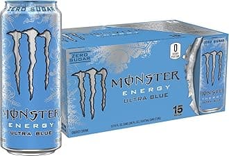 Energy Ultra Blue, Sugar Free Energy Drink, 16 Ounce (Pack of 15)