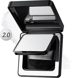 CARSLAN 2.0 Black Magnet Soft Focus Powder, Waterproof Translucent Pressed Setting Powder, 24H Longlasting Talc-Free Face Powder, Oil Control Compact Makeup,01 Translucent For Dry&Com Skin, 0.28Oz