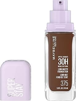 Maybelline Super Stay Lumi-Matte Foundation, Lightweight and Buildable Full Coverage Foundation Makeup For Up To 30HR Wear, 375, 1 Count