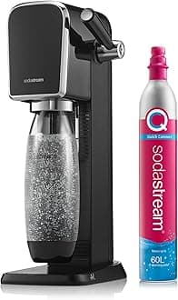 Art Sparkling Water Maker (Black) with CO2 and Dishwasher Safe Bottle