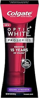 Optic White Pro Series Whitening Toothpaste with 5% Hydrogen Peroxide, Enamel Strength, 3 oz Tube