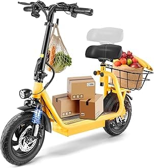 Caroma Peak 1200W/800W/500W Electric Scooter with Seat, 14" Tire, Up to 30Miles & 20MPH, Max Load 300LBS, Foldable Electric Scooter Adults, Commuter Ebike for Adults&Teens, Dual Braking System