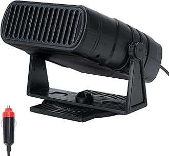 12V car heater, portable car windshield heater, 120W plug-in cigarette lighter defroster, 2-in-1 fast heating/cooling function, detachable air heater