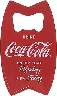 Stainless Steel Coca-Cola Bottle Opener Fridge Magnet, Red